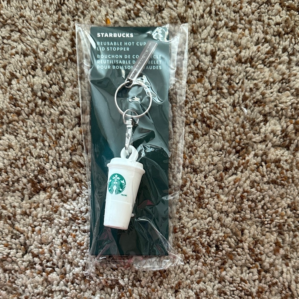 Starbucks White and Green Cup Keychain